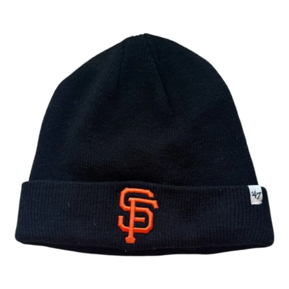 47 Brand San Francisco Knit Beanie Unisex Size O/S Black Orange